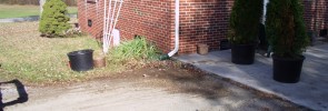 Privacy is the goal for this space where a driveway met a patio.