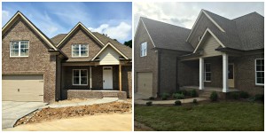 New sod and shrubs for this home near Opryland.